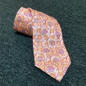 Ermenegildo Zegna 100% Silk Pink Floral Tie